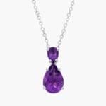 Amethyst Teardrop Pendant Necklace