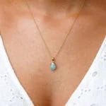 Tumbled Gemstone Pendant Amazonite Gold - Image 3