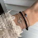 Labradorite & Black Obsidian - Toi Et Moi Bracelet - Image 3