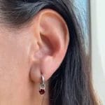 Garnet Earrings - Love Hoops - Image 2