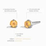 Citrine Round Studs - November Birthstone - Image 3