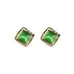 925 Silver Green Cat's Eye Stone Stud Earing