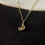 Heart shape two CZ stones 18K gold vermeiled necklace - Image 5