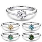 Moissanite six-prong Ring for woman in 925 silver - Image 3