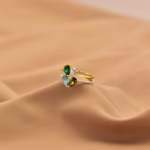 Pear cut 2 birthstone stacking ring - Image 2