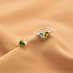 Pear cut 2 birthstone stacking ring - Image 5