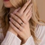 Vintage agate Teardrop Dainty Moss Cocktail Ring - Image 4