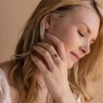 Vintage agate Teardrop Dainty Moss Cocktail Ring - Image 6
