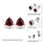 Natural Garnet Solid Sterling Silver Stud Earrings 1.8 Carats Genuine Gemstone Classic Simple Design Top Quality Jewelrys - Image 2