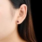 Natural Garnet Solid Sterling Silver Stud Earrings 1.8 Carats Genuine Gemstone Classic Simple Design Top Quality Jewelrys - Image 6