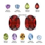 Natural Garnet Stud Earrings - Image 9