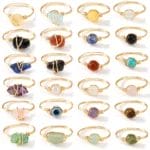 Natural Gemstone and raw crystal Wire Wrap Ring - Image 4