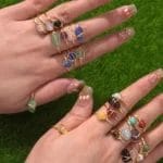 Natural Gemstone and raw crystal Wire Wrap Ring