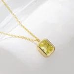 Top quality Square Peridot color 5A CZ 925 sterling silver necklace - Image 7