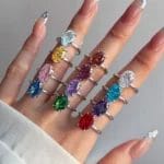 Top quality 8A CZ colorful diamond shinny ring - Image 2