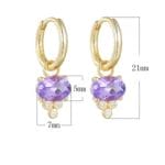 Natural Amethyst oval 925 sterling silver drop earring - Image 3