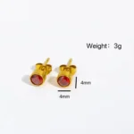 Birthstone colorful zirconia Stud earring - Image 5