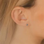 Birthstone colorful zirconia Stud earring - Image 2
