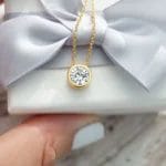 Multi-color birthstone single round stone necklace - Image 5