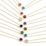 Multi-color birthstone single round stone necklace - Image 3