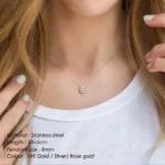 Multi-color birthstone single round stone necklace - Image 2