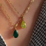 TearDrop birthstone Zirconia necklace - Image 2