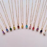 birthstone zirconia necklace