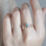 Natural Blue Topaz ring - Image 2