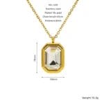 square diamond zirconia necklace - Image 4