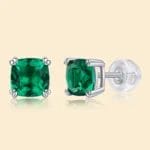 Lab-Grown Emerald square Stud earring