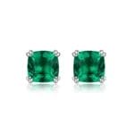 Lab-Grown Emerald square Stud earring - Image 4