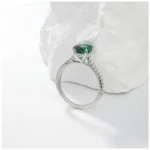 Lab-grown Zambia Emerald egg-shaped ring - Image 4