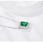 Lab Grown Emerald necklace and stud set - Image 2