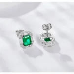 Lab Grown Emerald necklace and stud set - Image 5