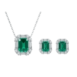 lab grown emerald jewelry set