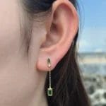 Top Qality emerald 5A CZ 925 Sterling silver string earring - Image 2