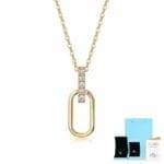 U shape Moissanite Gold vermeiled 925 silver necklace - Image 4
