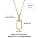 U shape Moissanite Gold vermeiled 925 silver necklace - Image 3