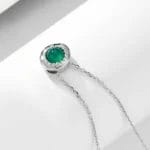Natural green agate 925 Sterling silver necklace