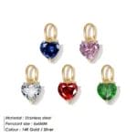 Colorful zirconia birthstone pendant - Image 2