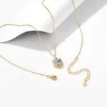 Natural sky-blue topaz hexagon necklace - Image 7