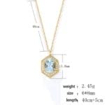 Natural sky-blue topaz hexagon necklace - Image 3