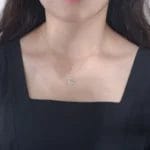 Natural sky-blue topaz hexagon necklace - Image 2