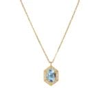 Natural sky-blue topaz hexagon necklace - Image 6