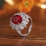 Lab-Grown Ruby/Emerald/Sapphire Cocktail ring - Image 6