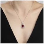 Lab-Grown Ruby whaterdrop necklace - Image 2