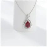 Lab-Grown Ruby whaterdrop necklace - Image 6