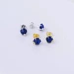Natural blue lazurite stud earring - Image 7