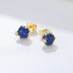 Natural blue lazurite stud earring - Image 3