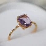 Purple Amethyst square wave adjustable ring
